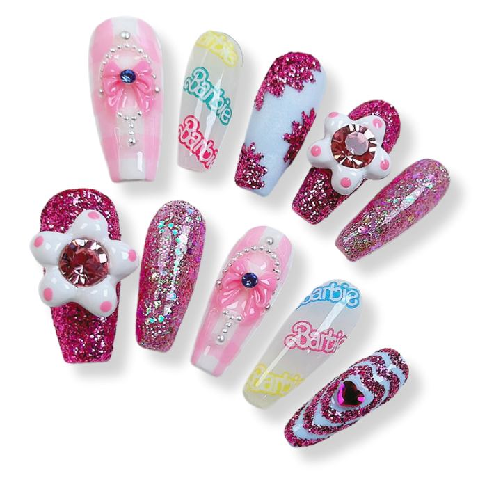 NAILIO™ Barbie Carnival Handmade Press-On Nails