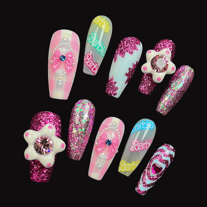 NAILIO™ Barbie Carnival Handmade Press-On Nails