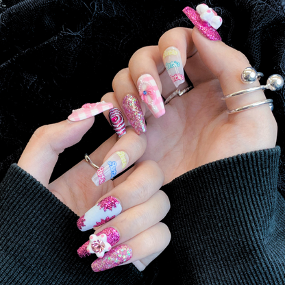 NAILIO™ Barbie Carnival Handmade Press-On Nails