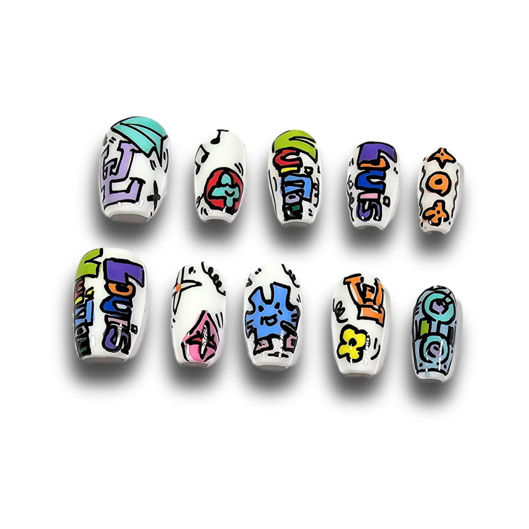 NAILIO™ Graffiti Love Handmade Press-On Nails