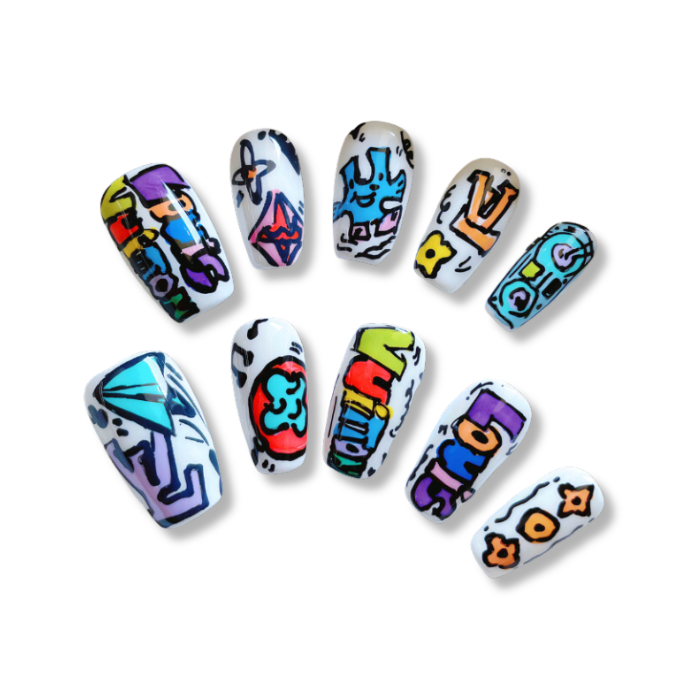 NAILIO™ Graffiti Love Handmade Press-On Nails